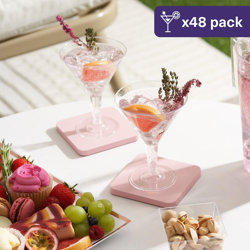 MATANA 48 Premium Plastic Martini Cocktail Glasses, 7 Oz - Elegant, Sturdy & Reusable - Manhattan, Margarita, Cosmopolitan, Desserts - Weddings, Birthdays, Christmas, Garden Parties - Image 2